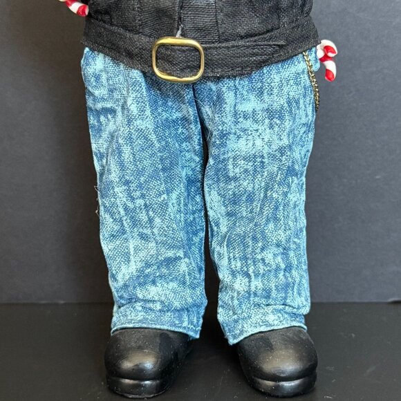 1997 Clothtique Possible Dreams Easy Ridin Santa Figure In Biker Jacket & Jeans - Picture 11 of 16